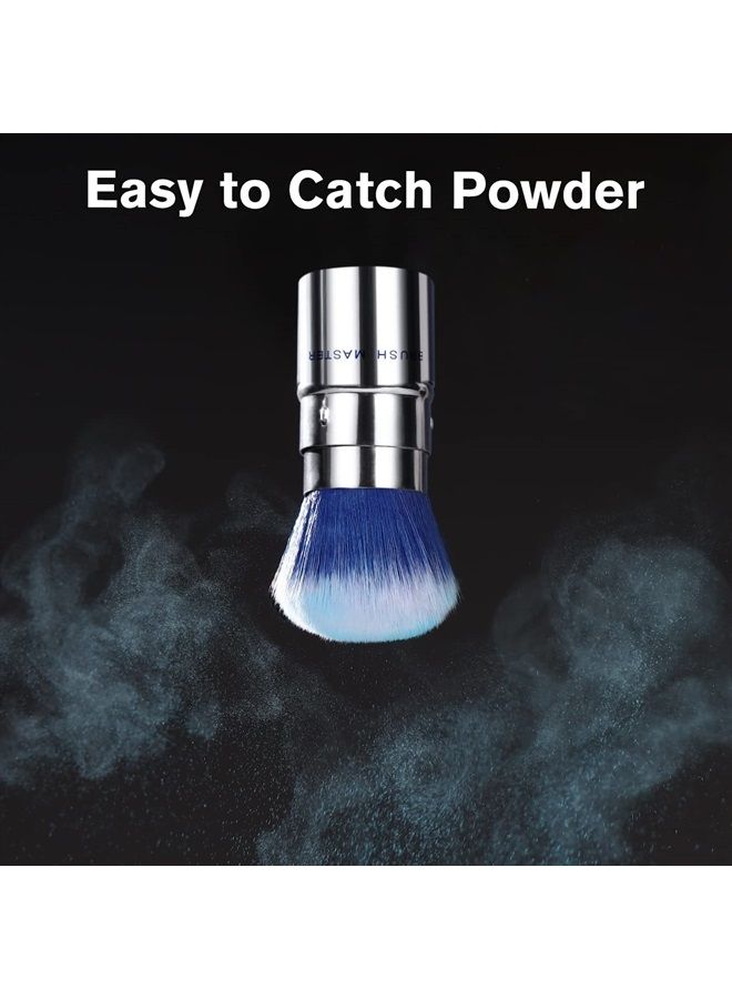 Brush Master Retractable Kabuki Makeup Brush Travel Powder Brush for Foundation, Blush, Bronzer, Concealer, Portable Brush w/Cover - Image 4