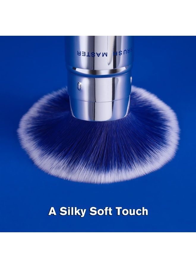 Brush Master Retractable Kabuki Makeup Brush Travel Powder Brush for Foundation, Blush, Bronzer, Concealer, Portable Brush w/Cover - Image 3