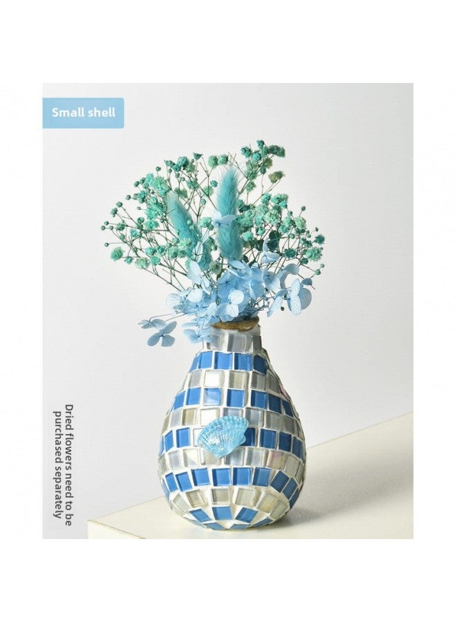 Beauenty Mosaic Vase Decoration Creative Material Bag Children's Handmade Artwork Teacher's Day Handmade Diy-Colour:Small Shell Small Mouth Bottle  - Image 1