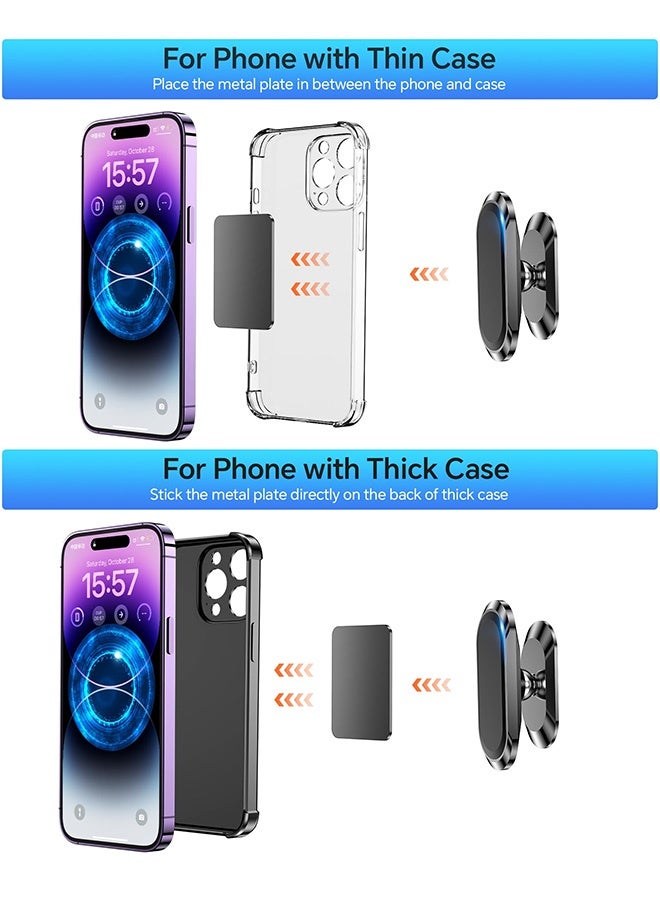 Gecomo 2 PCS Magnetic Car Phone Holder, Universal Dashboard Adhesive Car Magnetic Phone Mount, 360° Rotation Magnetic phone holder for car - Image 5