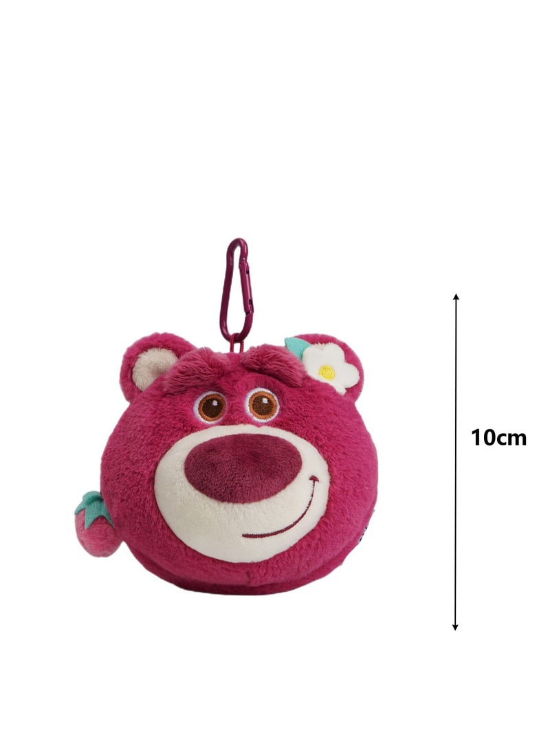 10cm Cute Plush Keychain Toy, Pink Bear Coin Purse Plush Texture Pendant, Bag Pendant Decoration, Suitable For Children Over 0 Years Old Toy Gift - Image 2