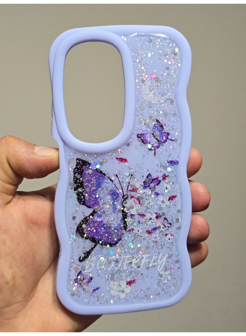 غطاء خلفي مطبوع عليه فراشه و مكتوب عليه Butterfly متوافق  مع هاتف انفنكس هوت 50 4G - Image 2