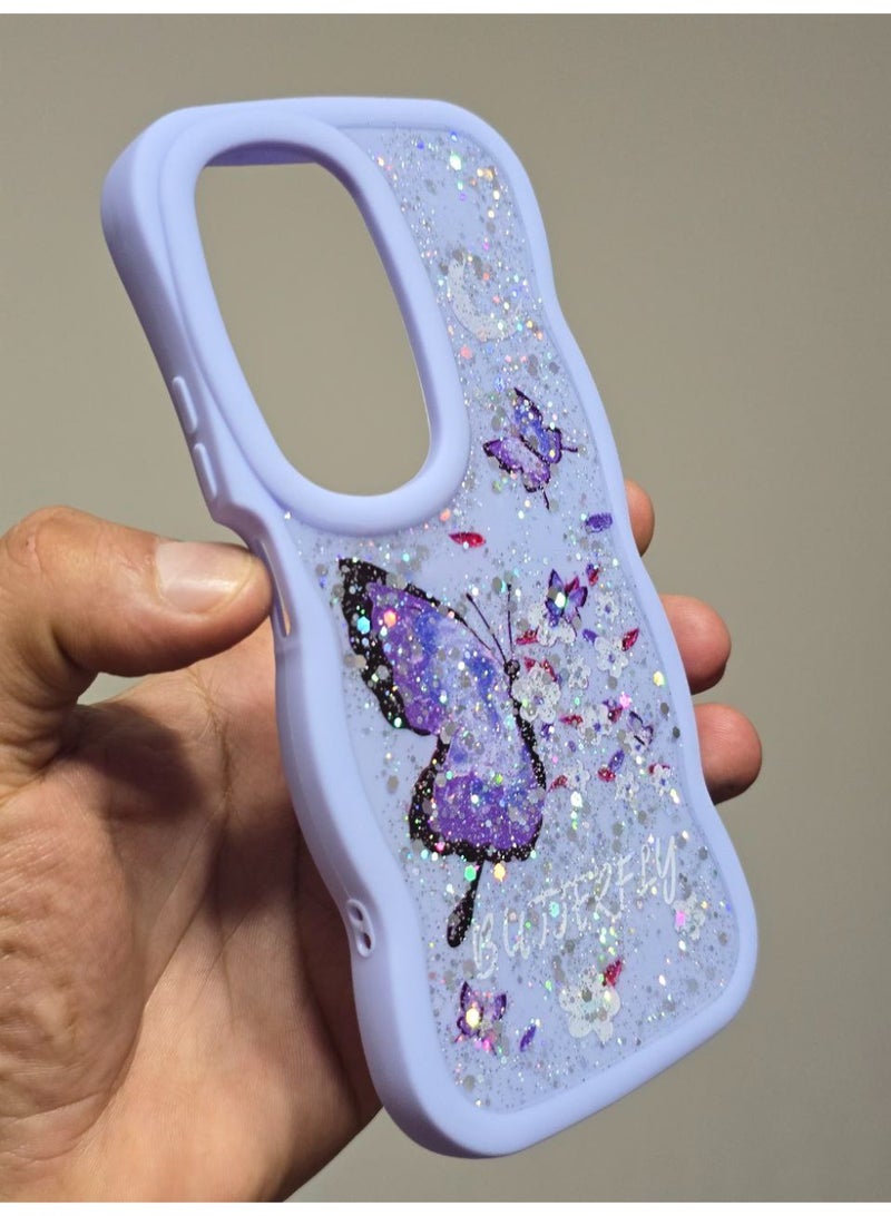 غطاء خلفي مطبوع عليه فراشه و مكتوب عليه Butterfly متوافق  مع هاتف انفنكس هوت 50 4G - Image 1