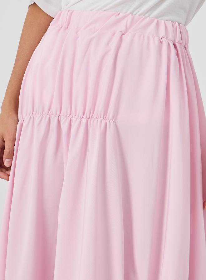 تايك تو تنورة ماكسي بخصر مطاطي وتفاصيل ثنيات أمامية - Image 3