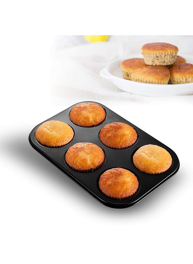 Loquat 6 Grid Muffin Cake Mould Black 27X19centimeter - Image 2