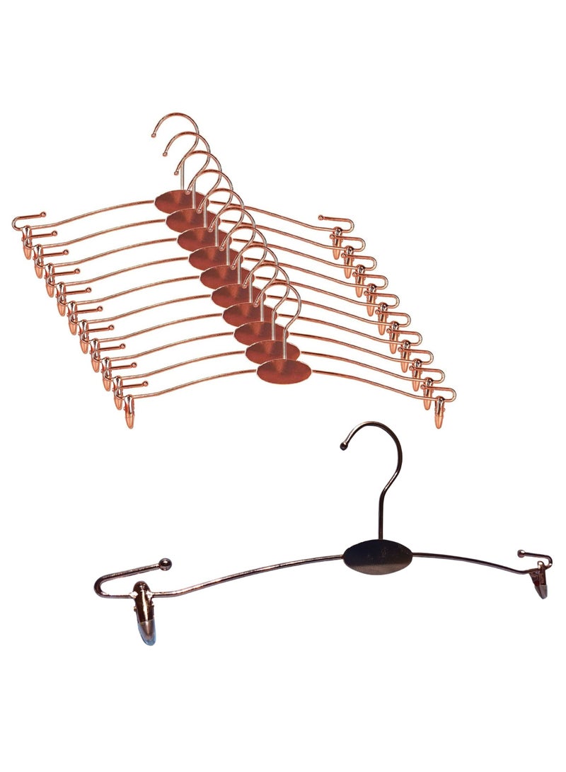 ORTUK 10pcs Underwear Hangers with Clips, Space Saving Metal Bra Display Hanger, Non Slip Lingerie Shop Clothes Hangers, Home Drying Hangers for Socks, Pants, Bottom, Swimsuit, Strappy Dress Closet 28cm - Image 1