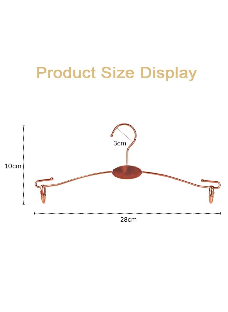 ORTUK 10pcs Underwear Hangers with Clips, Space Saving Metal Bra Display Hanger, Non Slip Lingerie Shop Clothes Hangers, Home Drying Hangers for Socks, Pants, Bottom, Swimsuit, Strappy Dress Closet 28cm - Image 2