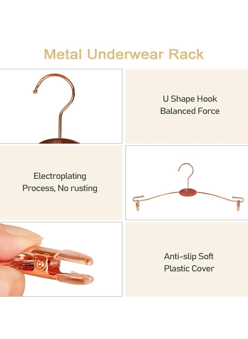 ORTUK 10pcs Underwear Hangers with Clips, Space Saving Metal Bra Display Hanger, Non Slip Lingerie Shop Clothes Hangers, Home Drying Hangers for Socks, Pants, Bottom, Swimsuit, Strappy Dress Closet 28cm - Image 3