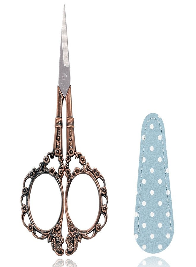 BIHRTC 4.5inch Embroidery Scissors Small Multipurpose Scissor with Leather Case Sharp Tip Stainless Steel Scissors Shear for Office Home Sewing Supplies Cross Stitch Needlework DIY - Image 1