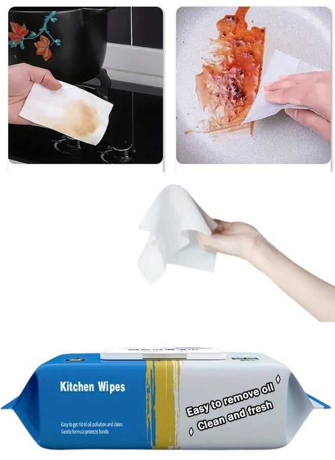 Generic - 60pcs Strong Decontamination Kitchen Cleaning Wipes Degreasing Kitchen Wipes - Image 1