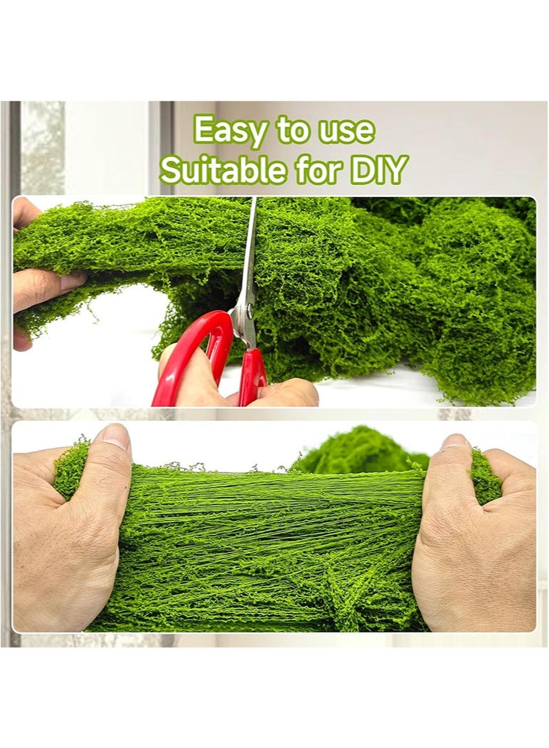 Aikanbo 100 جرام من الطحالب الخضراء المزيفة للنباتات الداخلية في الأص pots، طحالب صناعية، يمكن استخدامها للحرف اليدوية، ديكور حديقة الجنيات، ديكور DIY، صناعة النماذج، الجدران، حاويات الزجاج، المنزل (أخضر فاتح) - Image 2