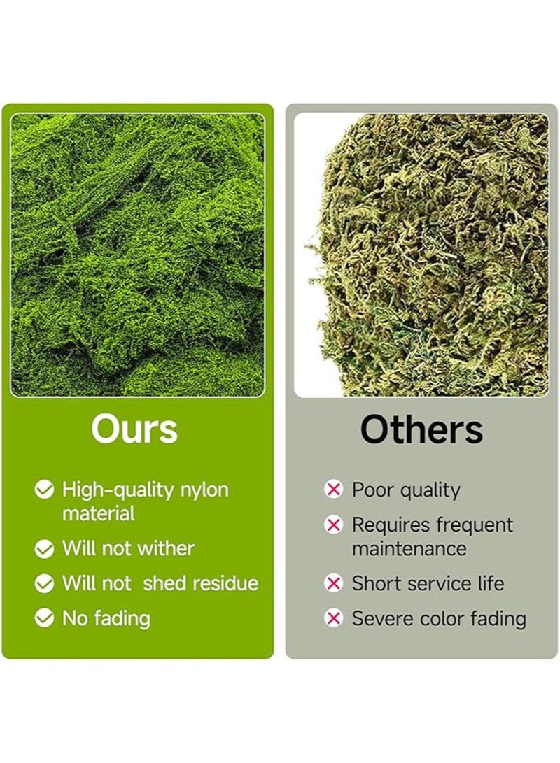 Aikanbo 100 جرام من الطحالب الخضراء المزيفة للنباتات الداخلية في الأص pots، طحالب صناعية، يمكن استخدامها للحرف اليدوية، ديكور حديقة الجنيات، ديكور DIY، صناعة النماذج، الجدران، حاويات الزجاج، المنزل (أخضر فاتح) - Image 5