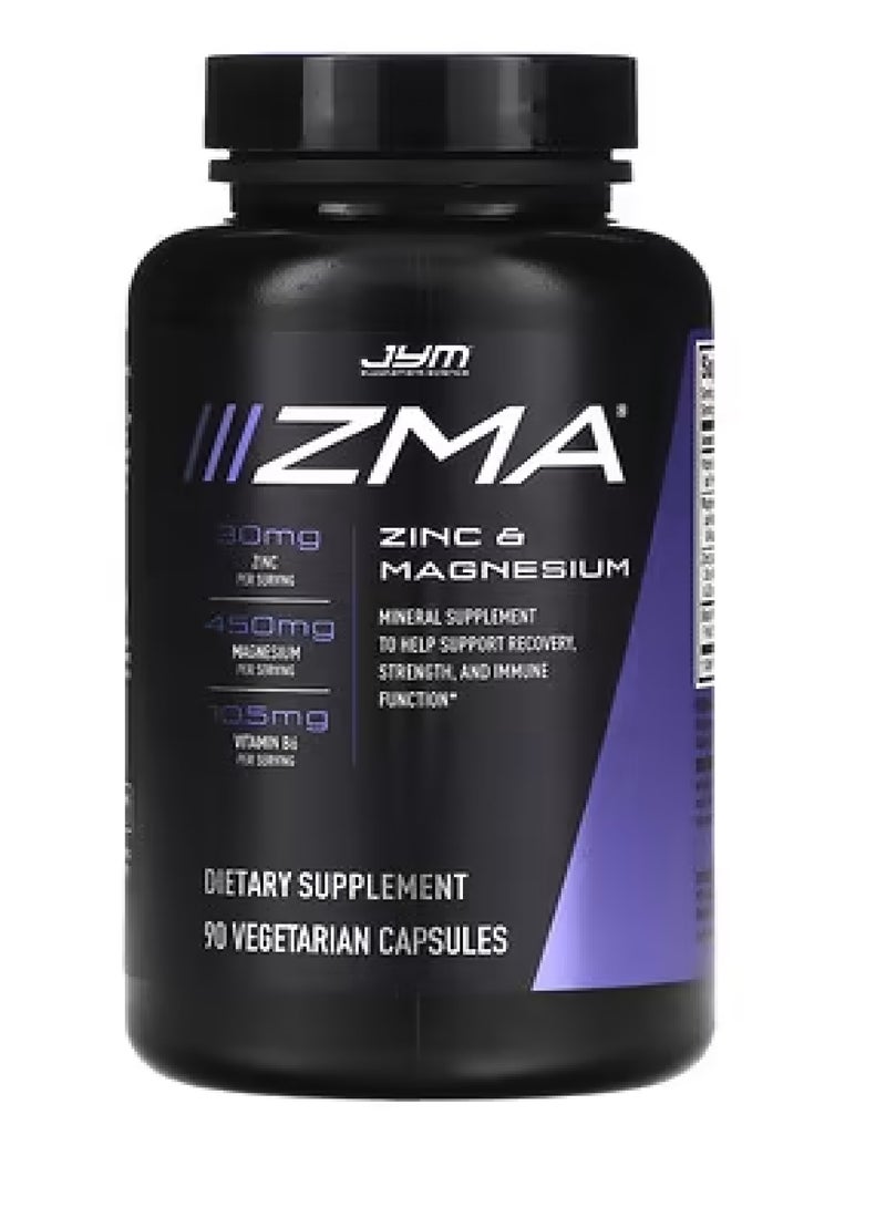 JYM Supplement Science ZMA, Zinc & Magnesium, 90 Vegetarian Capsules