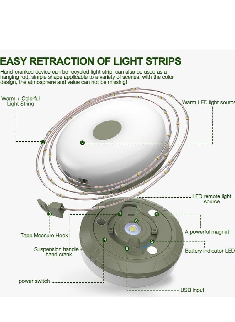 JAJEEK Camping String Lights, 10M Outdoor Waterproof Portable Stowable String Light | Warmyard Lights with 5 Lighting Modes | USB Rechargeable Outdoor String Lights for Camping, RV, Hiking | [Energy Class A] - Image 4