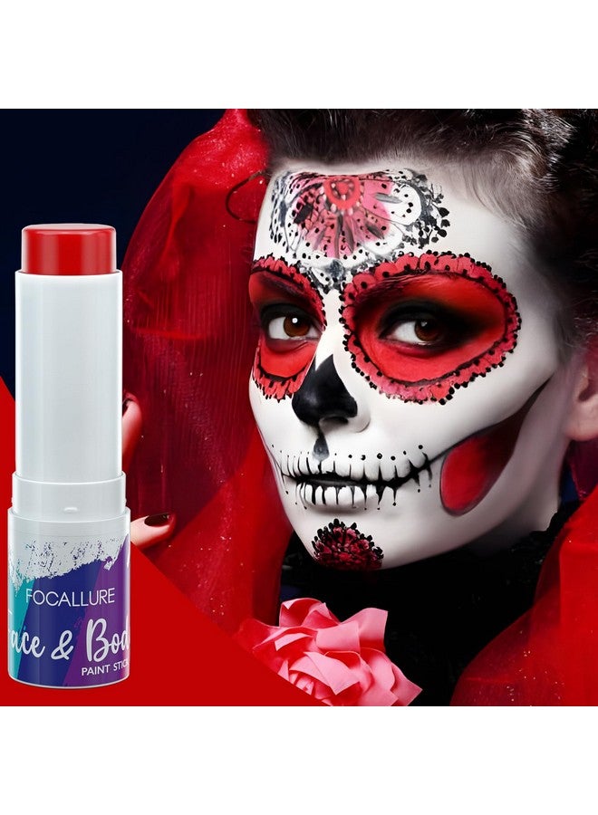 FOCALLURE Face Body Paint Stickeye Black Stick For Sportsface Painting Kit Professional Hypoallergenic Foundation Makeup For Halloween Cosplay Sfx Costume Partyvampire Red - Image 4