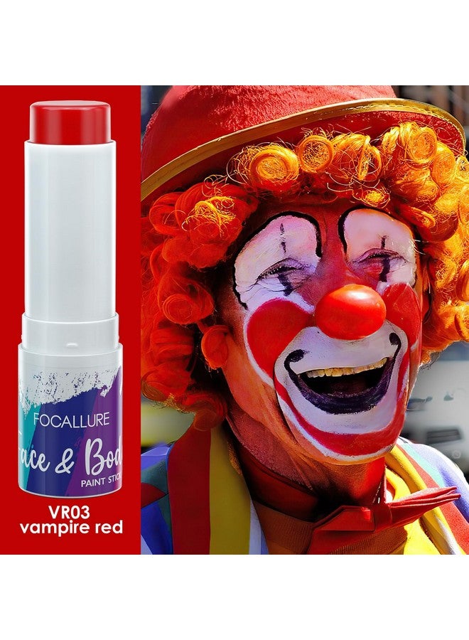 FOCALLURE Face Body Paint Stickeye Black Stick For Sportsface Painting Kit Professional Hypoallergenic Foundation Makeup For Halloween Cosplay Sfx Costume Partyvampire Red - Image 3