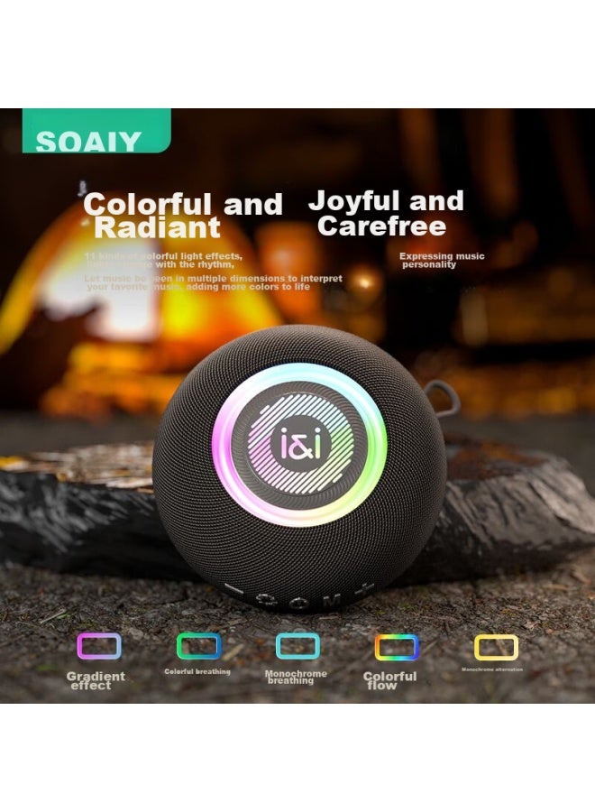 SOAIY S75 Bluetooth Speaker, Home Wireless Mini Speaker, Small Outdoor Camping War Drum, Subwoofer, Heavy Usb Drive, Car Computer High-quality Sound, Payment Collection, Large Horn, Gift For Men And Women, Black - Image 3