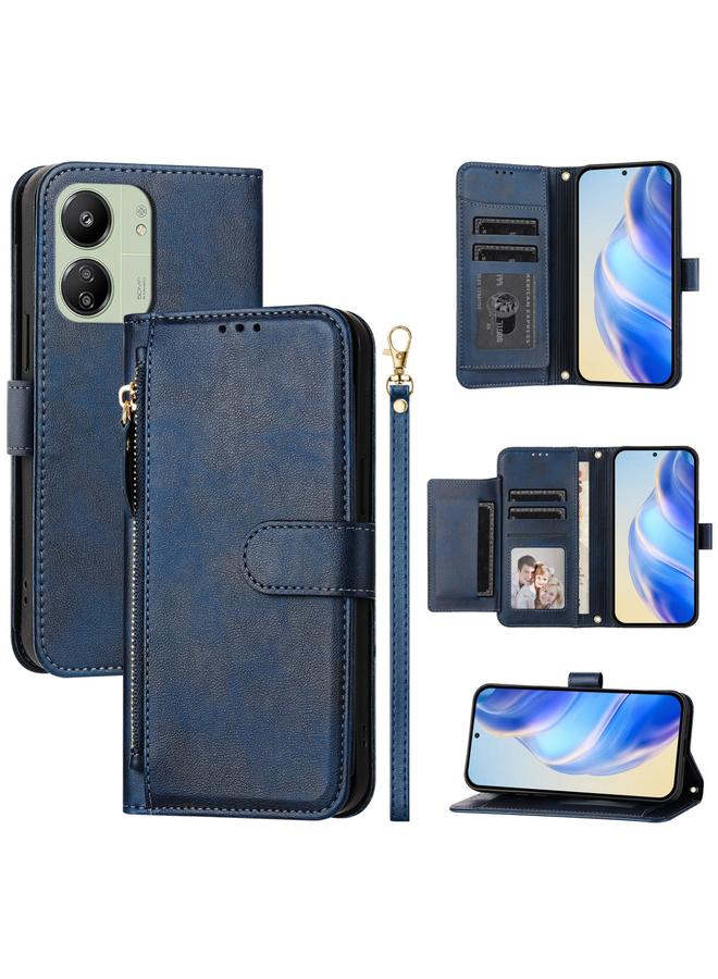 اس-توب جراب هاتف Redmi 13C 4G بفتحات بطاقات متعددة وسحاب ومحفظة جلدية - Image 1