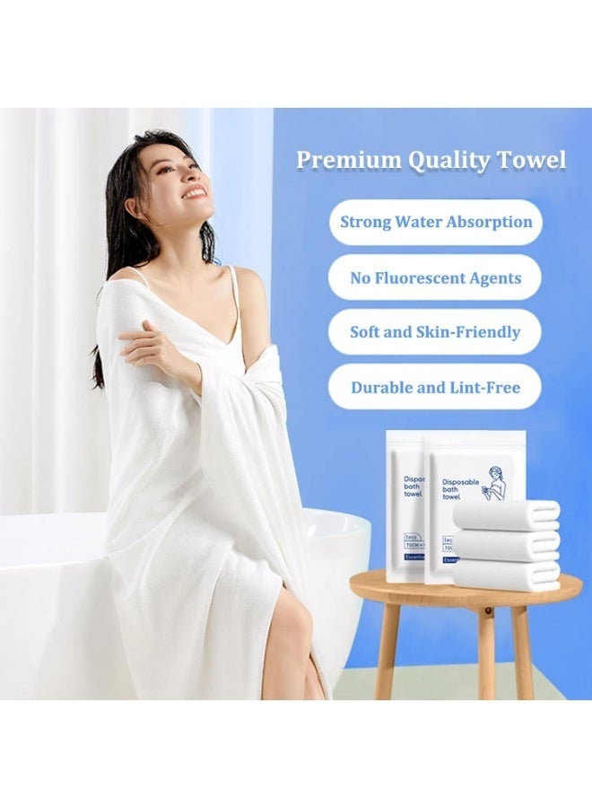 Disposable Bath Towels 4 Pcs, 55 x 27.5 Individually Wrapped, Large Thick Absorbent Non-Woven Towels for Travel, Gym, Spa  Hotel Use，Camping Sports Hiking - Image 2