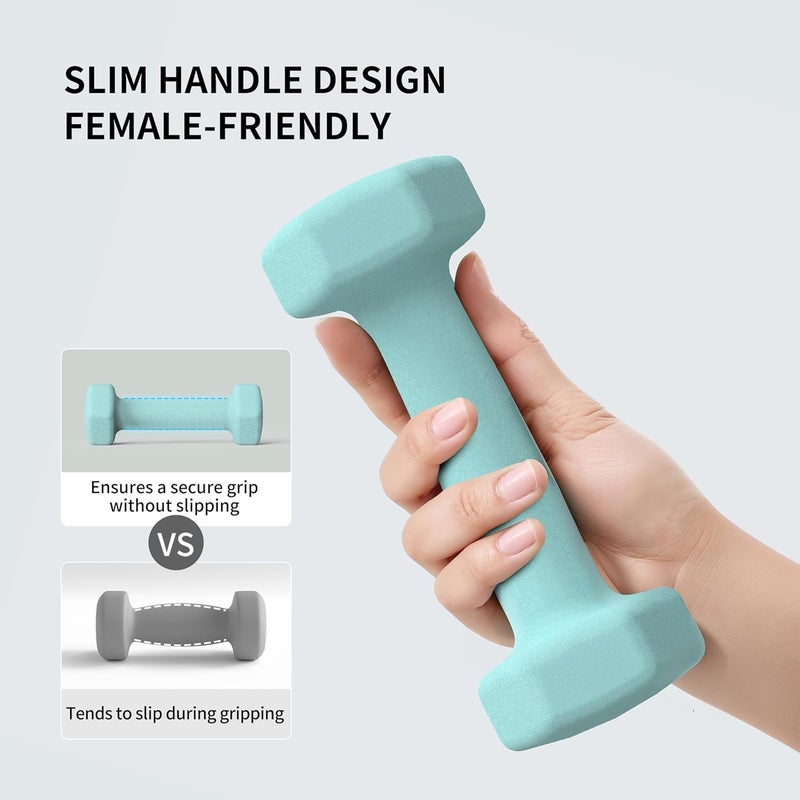 PROIRON Hex Neoprene Dumbbell Set - 2x6KG - Image 4