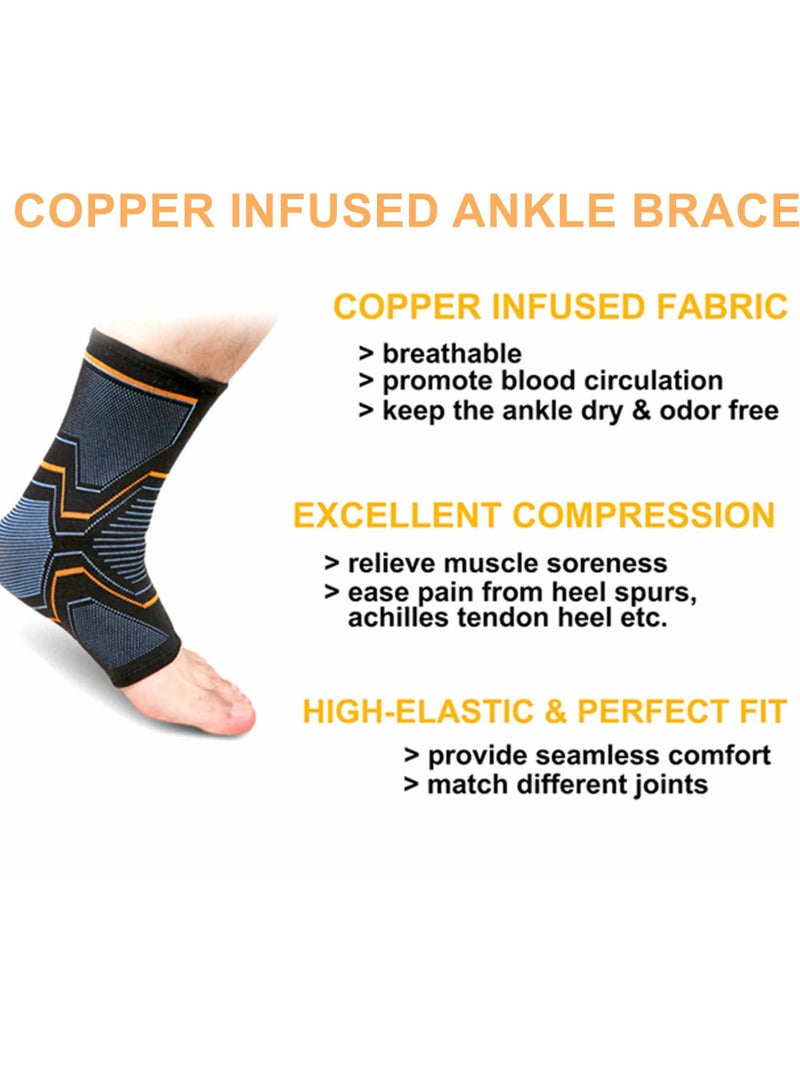 Y&D Sports Ankle Protection 1 Pair of Foot Support Compression Sleeves Thin Light Plus for Running Breathable Protector - Image 4