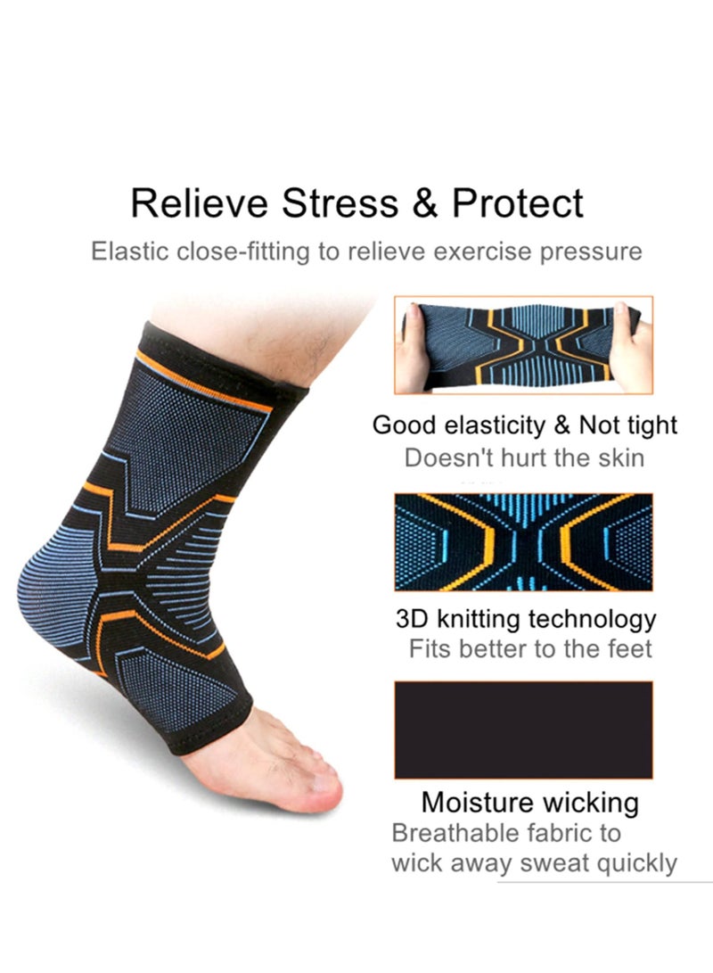 Y&D Sports Ankle Protection 1 Pair of Foot Support Compression Sleeves Thin Light Plus for Running Breathable Protector - Image 2