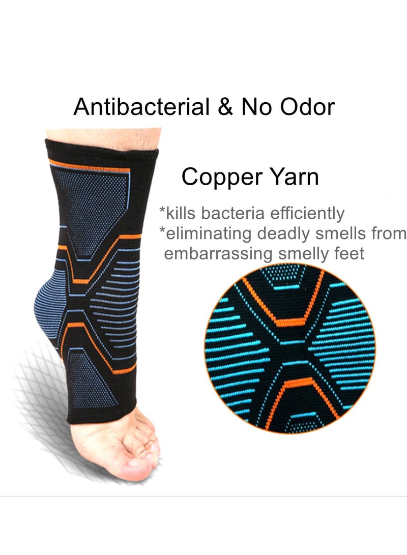 Y&D Sports Ankle Protection 1 Pair of Foot Support Compression Sleeves Thin Light Plus for Running Breathable Protector - Image 3