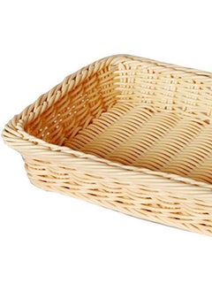 Sunnex Heavy Duty Rectangular Polypropylene Rattan Basket C04027 30 X 20 X 5 Cm Beige  - Image 3