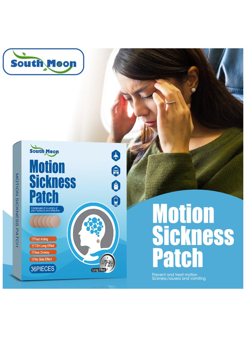 SOUTH MOON - Motion Sickness Patch 36 PCS Sea Sickness Patch for Cruise Relieve Vomiting Dizziness Resulted from Travel of Cars Ships Airplanes (1 Box) - Image 1