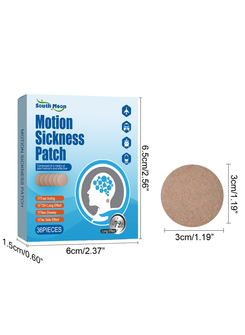 SOUTH MOON - Motion Sickness Patch 36 PCS Sea Sickness Patch for Cruise Relieve Vomiting Dizziness Resulted from Travel of Cars Ships Airplanes (1 Box) - Image 1