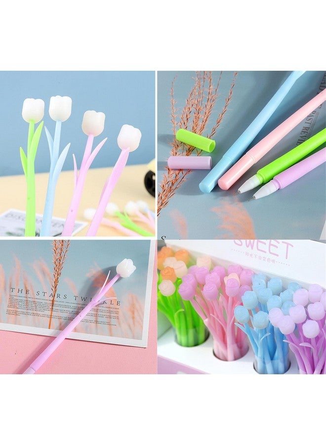 YYaaloa 12PCS Color Changing Rose Flower Pens Novely Fun Gel Ink Pen Bulk for Birthday Party Favors School Classroom Office Girls Presents (12pcs Rose) - Image 4