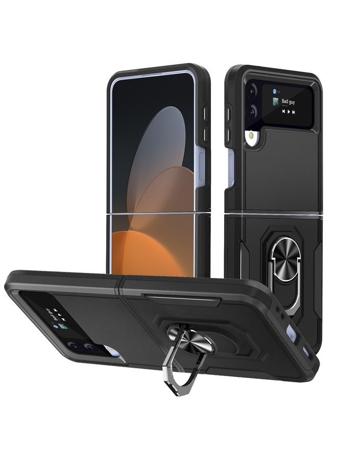 اس-توب جراب لهاتف Samsung Galaxy Z Flip 4 من Pioneer Armor مصنوع من البولي يوريثين الحراري + جراب هاتف من مادة TPU مع حامل - Image 1