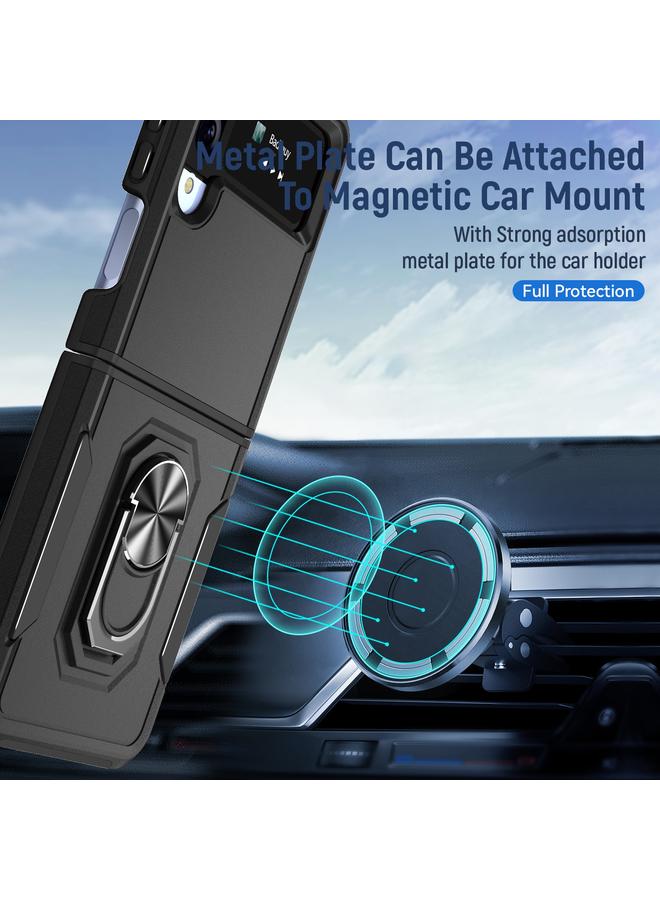 اس-توب جراب لهاتف Samsung Galaxy Z Flip 4 من Pioneer Armor مصنوع من البولي يوريثين الحراري + جراب هاتف من مادة TPU مع حامل - Image 3