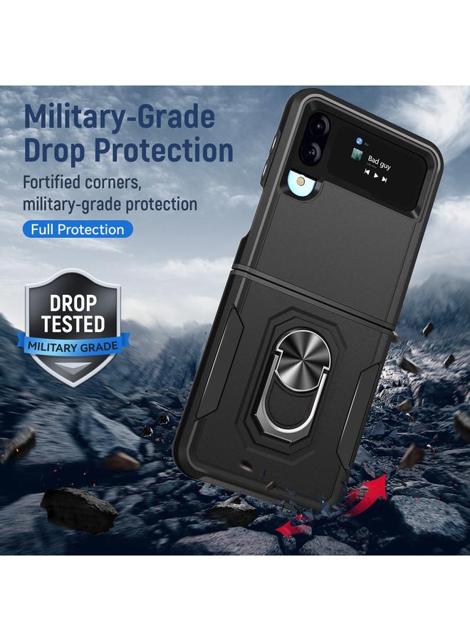 اس-توب جراب لهاتف Samsung Galaxy Z Flip 4 من Pioneer Armor مصنوع من البولي يوريثين الحراري + جراب هاتف من مادة TPU مع حامل - Image 4