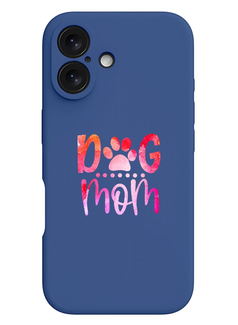 Theodor Protective Slim Fit Case Liquid Silicone Cover with Full Body Protection Anti-Scratch Shockproof Case For Apple iPhone 17 (Blue) Dog mom - Image 1