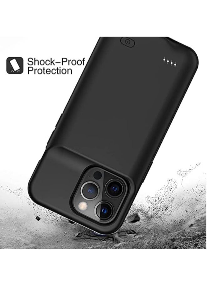 ELTRAZONE Battery Case For iPhone 14 Pro, (3500 mAh) Portable Protectiver Case Rechargeable Extended Battery Pack Compatible With iPhone 14 Pro Charging Case (14 Pro 6.1 inch) - Black - Image 4