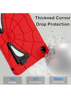 SUNDAREE Tablet Case for Samsung Galaxy Tab A9 8.7 inch，Lightweight Shockproof Rugged Protective Cover with Kickstand for Kids Children Boys Red Black  - Image 3