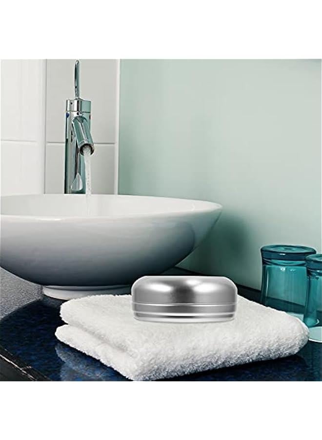 Soap Holder 3pcs Round Metal Tin Box Metal Soap Boxes Container Aluminum Tin Jar Empty Hinged Tins Tea Canisters Metal Tea Tinplate Candy Storage Jars Sugar Bowl Spices 100ml Soap Dish  - Image 4