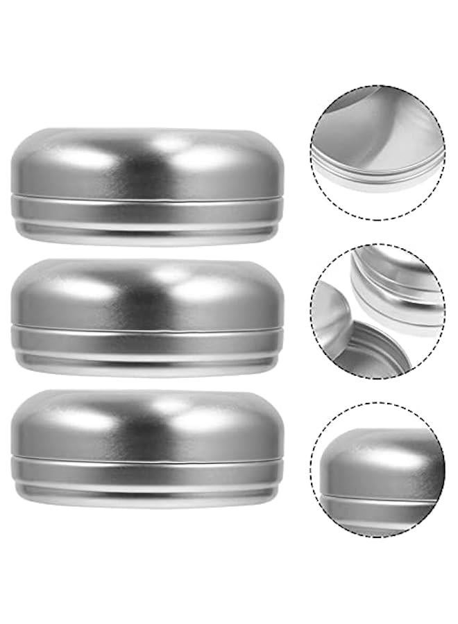 Soap Holder 3pcs Round Metal Tin Box Metal Soap Boxes Container Aluminum Tin Jar Empty Hinged Tins Tea Canisters Metal Tea Tinplate Candy Storage Jars Sugar Bowl Spices 100ml Soap Dish  - Image 5