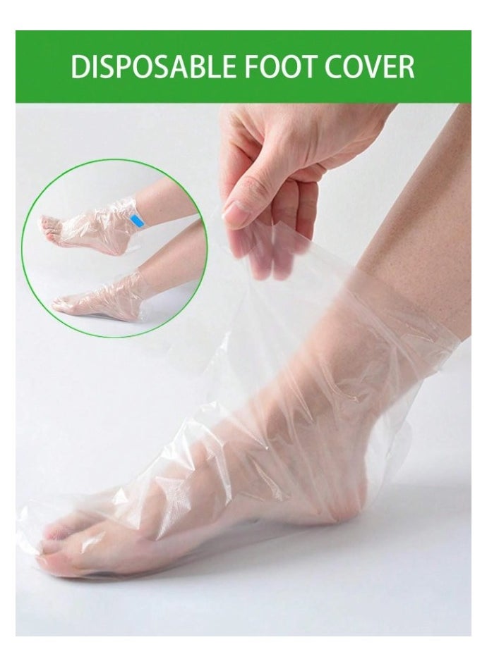 Generic - 100pcs Paraffin Bath Liners for Foot,Disposable Plastic Foot Covers for feet for Foot Moisturizing,Foot Spa Covers for Women, Feet Care Socks,Moisturizing Foot Bags (A-Transparent Color) - Image 1