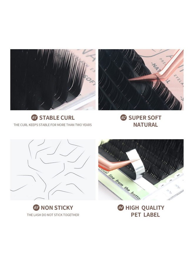 ANNAFRIS L/L+/Lc/Ld/Lu(M) Curl Individual Eyelash Extension Natural Synthetic Mink Matte Black False Lashes Extension Faux Cils Maquillage (Lu Curl, 0.10 8-15Mm Mix)  - Image 3