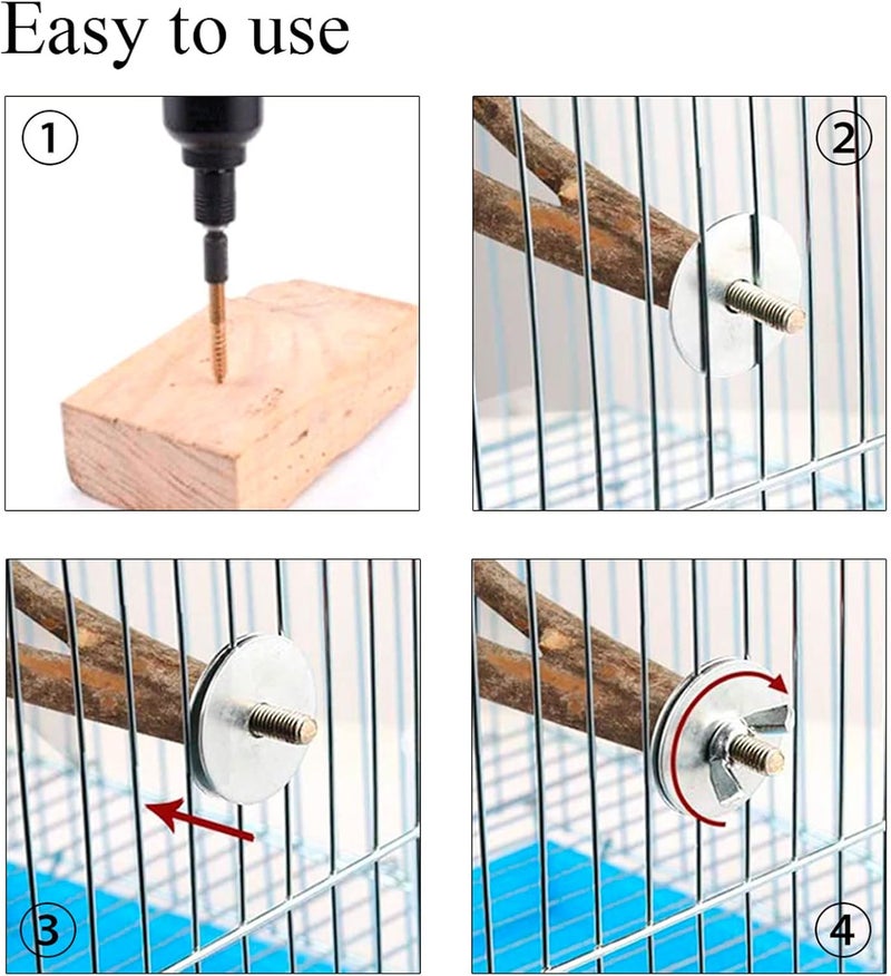 LhyBtm Bird Cage Hardware - 10 Sets of Screws, Washers, Wing Nuts & Drill Tool for Fixing Perch, Food Bowls & Breeding Box - Image 4