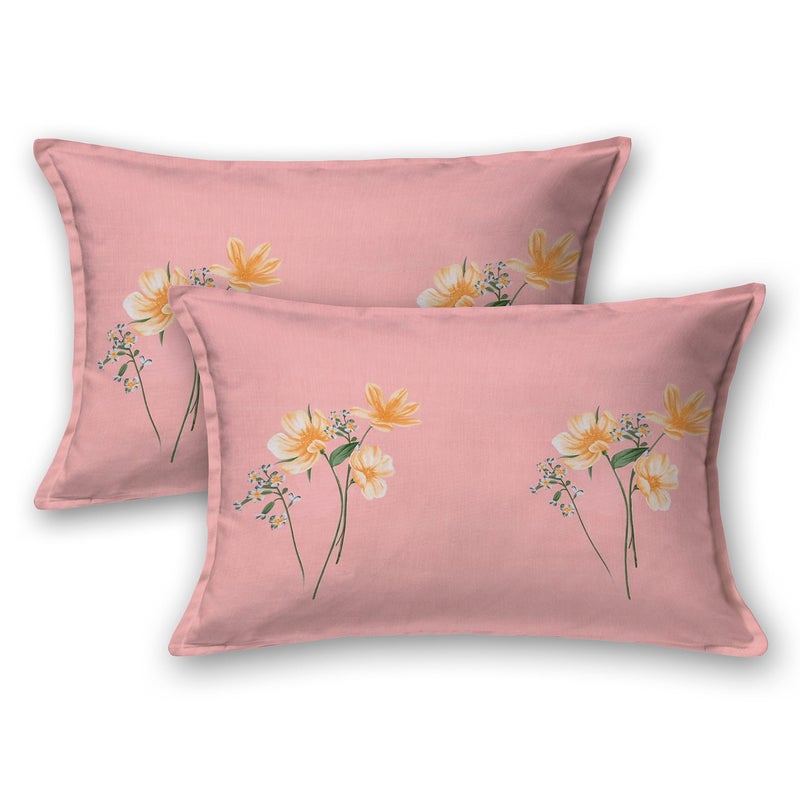 EasyGoods® Super Soft Twilight Floral Bedsheet, Bedsheet for Double Bed King Size, Double Bedsheet with 2 Pillow Covers | Premium Printed Flat Bed Sheet (106x107 inch,Pink) - Image 5