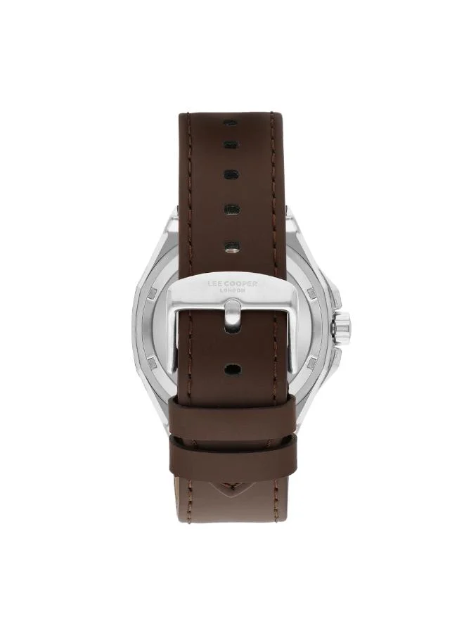 لي كوبر Lee Cooper Men's Watch, Automatic  Display and Leather Strap - LC07978.391, Black