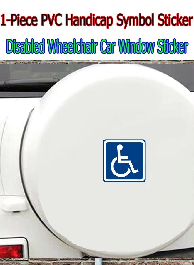 1-Piece PVC Handicap Symbol Sticker,Disabled Wheelchair Car Window Sticker,Wall and Staircase Obstacle Symbol Sticker,Diameter 13cm - Image 3