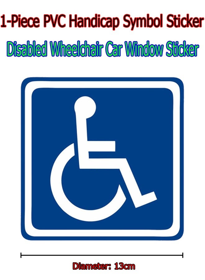 1-Piece PVC Handicap Symbol Sticker,Disabled Wheelchair Car Window Sticker,Wall and Staircase Obstacle Symbol Sticker,Diameter 13cm - Image 4