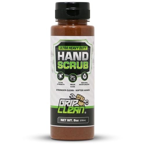 Grip Clean Ultra Heavy Duty Hand Cleaner for Mechanics Walnut Shell ClayInfused Technology Removes Grease Oil Paint ProGrade Industrial Hand Soap with Cherry Scent 8 Fl Oz - Image 1