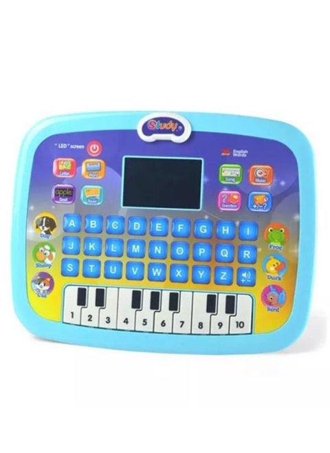 Early Education Intelligent LED Screen Tablet Learning Machine Toy for Kids, Interactive Learning Machine with Letters, Numbers, Music, Voice, Suitable for Children, Blue