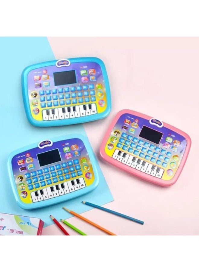 Early Education Intelligent LED Screen Tablet Learning Machine Toy for Kids, Interactive Learning Machine with Letters, Numbers, Music, Voice, Suitable for Children, Blue