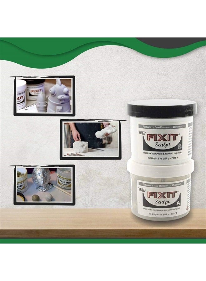 Aves Self Dry Sculpture Modeling Compound for Repairs and Intricate Sculpting - Air Hardening Epoxy for Repair Clay with 2 Part Modeling Clay Compound - Aves - Fixit Sculpt - 1 Pound - Image 5